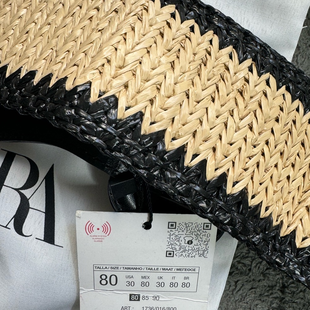 NWT Zara Accessories Woven Combination Belt Size 30 US - Picture 7 of 11